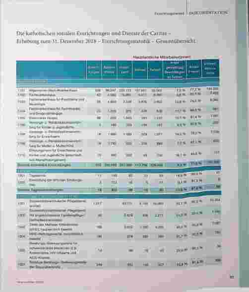 Vorschauseite 1: Die katholischen sozialen Einrichtungen und Dienste der Caritas - Erhebung zum 31. Dezember 2018 - Einrichtungsstatistik - Gesamtübersicht