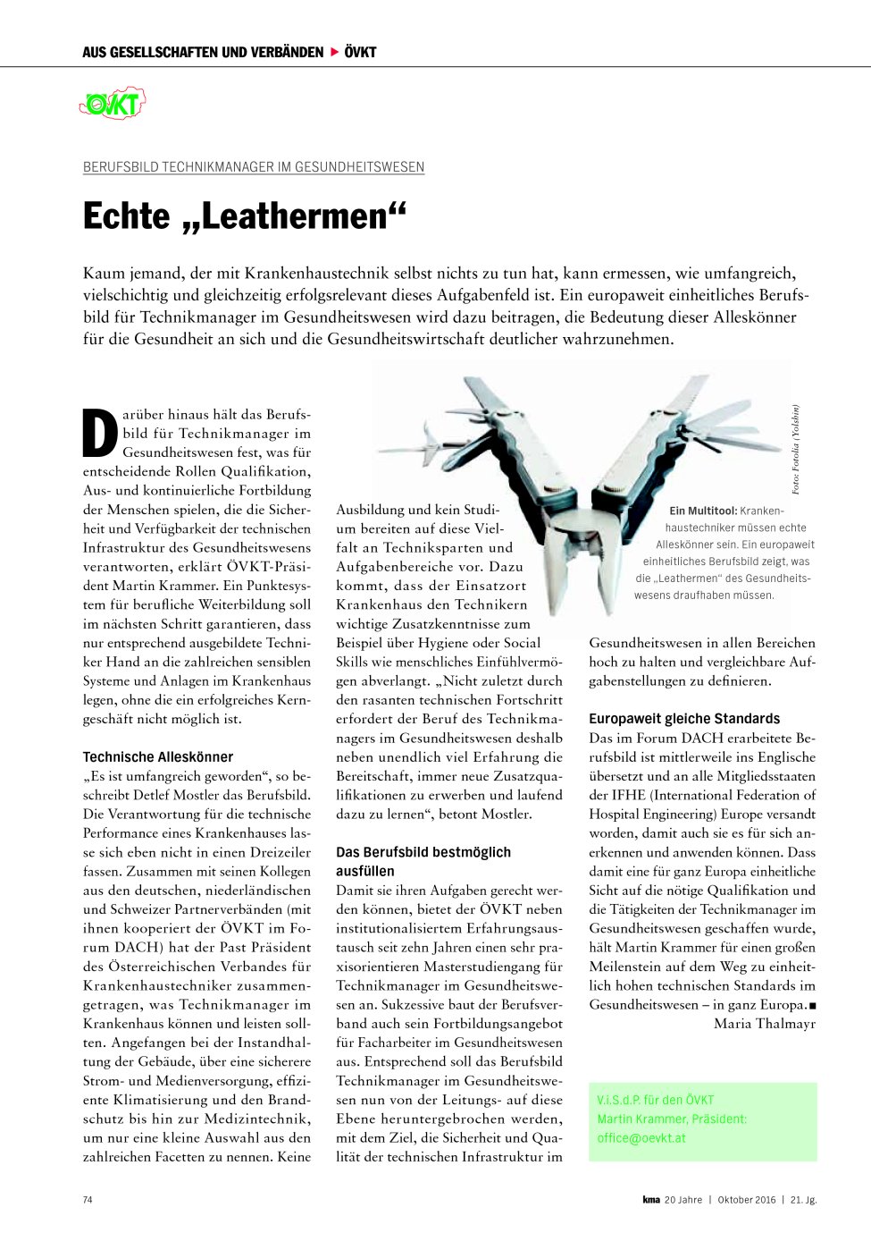 Vorschauseite 1: Berufsbild Technikmanager im Gesundheitswesen: Echte „Leathermen“