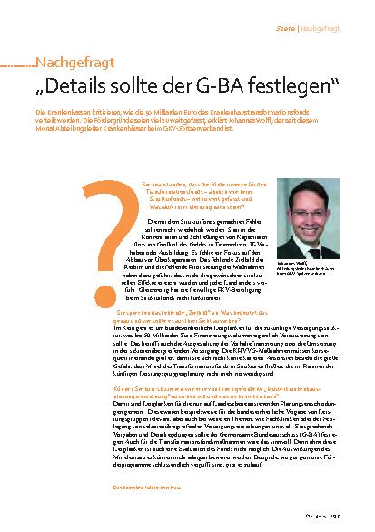 Vorschauseite 1: „Details sollte der G-BA festlegen“