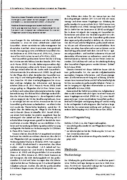 Vorschauseite 2: Professionelle Gesundheitskompetenz bei Pflegenden in Deutschland