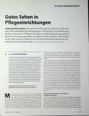Vorschauseite 1: Gutes Sehen in Pflegeeinrichtungen