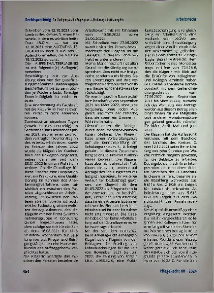 Vorschauseite 3: Zur Darlegungslast im Entgeltprozess, Forderung auf "Urlaubsgeld" und dem Wunsch, eine Praktikumsbescheinigung zu erhalten.