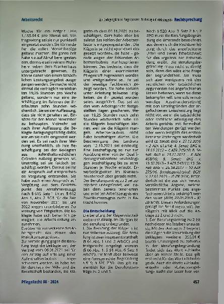 Vorschauseite 6: Zur Darlegungslast im Entgeltprozess, Forderung auf "Urlaubsgeld" und dem Wunsch, eine Praktikumsbescheinigung zu erhalten.
