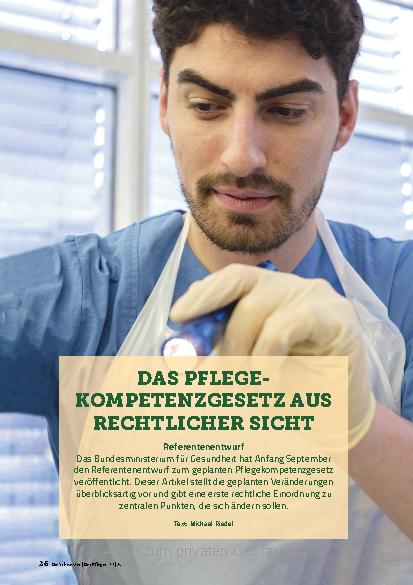 Vorschauseite 1: Das Pflegekompetenzgesetz aus rechtlicher Sicht