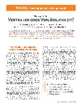 Vorschauseite 1: Vertrauen oder Verlässlichkeit?