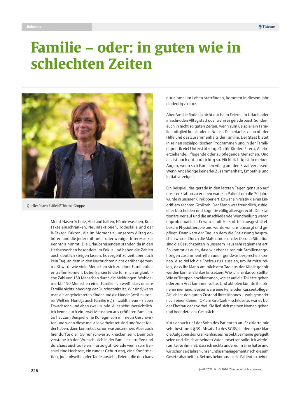 Vorschauseite 1: Familie – oder: in guten wie in schlechten Zeiten