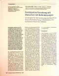 Vorschauseite 1: Partizipative Forschung mit Menschen mit Behinderungen: Ein Beispiel für die Umsetzung partizipativer Gesundheitsforschung in Werkstätten für behinderte Menschen (WfbM)