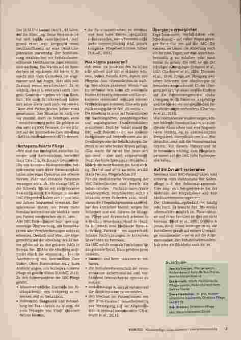 Vorschauseite 2: Pflege auf der Intermediate Care-Abteilung im Medizinbereich HGT des Universitätsspitals Zürich: Die „goldene“ Mitte