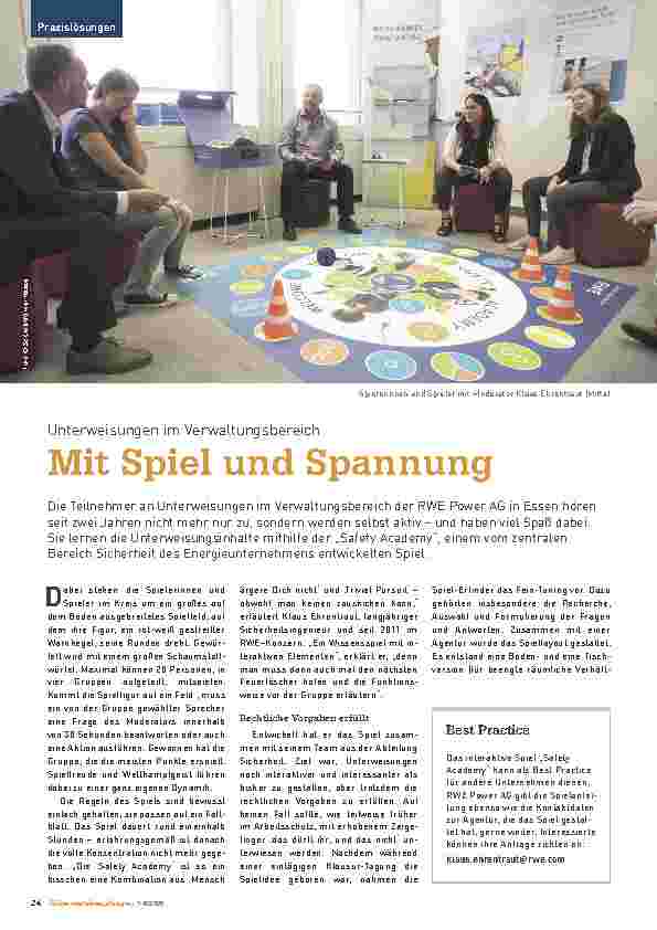 Vorschauseite 1: Unterweisungen im Verwaltungsbereich Mit Spiel und Spannung