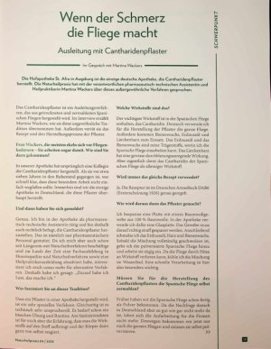 Vorschauseite 1: Wenn der Schmerz die Fliege macht Ausleitung mit Cantharidenpflaster