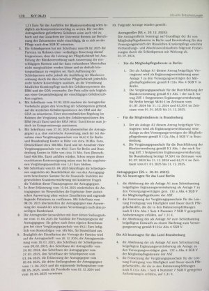 Vorschauseite 2: Krankenversicherung ♦ Schiedsverfahren nach § 132a SGB V - Vergütung für das Ausfüllen einer sog. Blankoverordnung des Arztes gern. §37 Abs. 8 SGB V durch die verordnende Pflegefa…