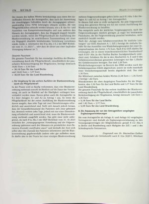 Vorschauseite 6: Krankenversicherung ♦ Schiedsverfahren nach § 132a SGB V - Vergütung für das Ausfüllen einer sog. Blankoverordnung des Arztes gern. §37 Abs. 8 SGB V durch die verordnende Pflegefa…