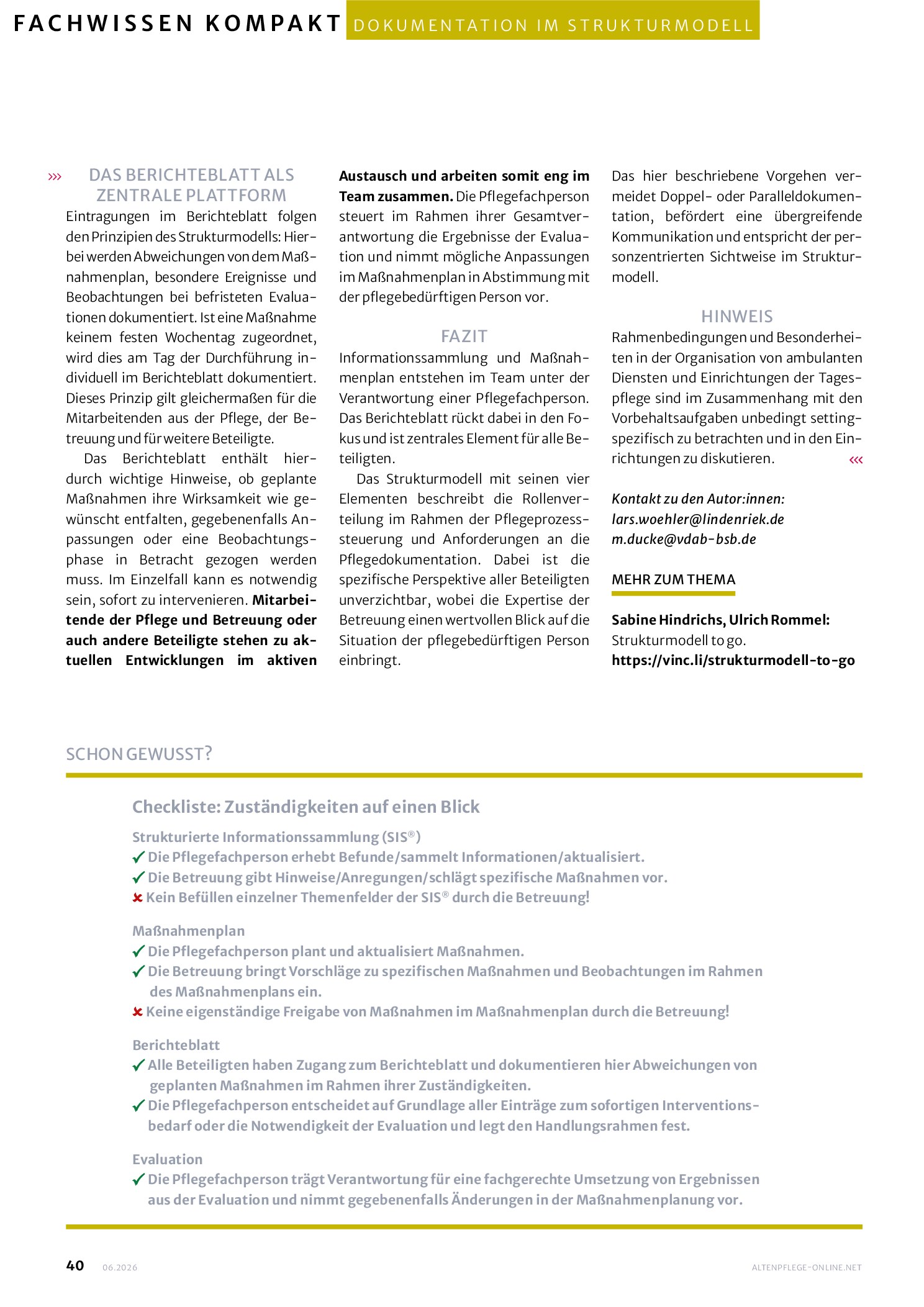 Vorschauseite 3: Spannungsfeld zwischen Pflege und Betreuung