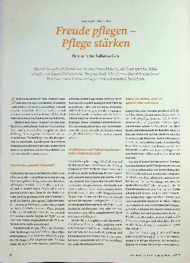 Vorschauseite 1: Freude pflegen - Pflege stärken Humor in der Palliative Care