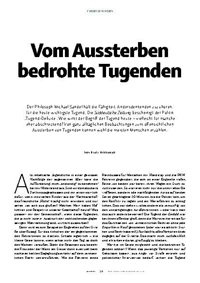 Vorschauseite 1: Vom Aussterben bedrohte Tugenden