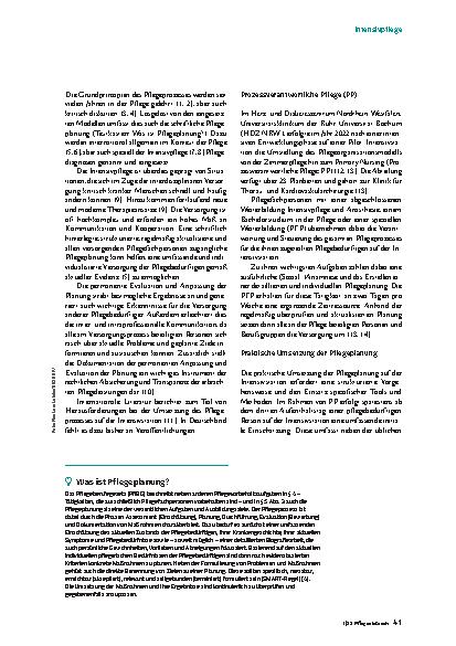 Vorschauseite 2: Chancen der Prozessverantwortung Pflegeplanung in der Intensivpflege