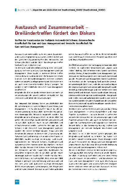 Vorschauseite 1: Austausch und Zusammenarbeit – Dreiländertreffen fördert den Diskurs