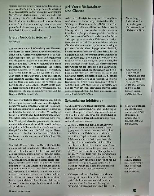 Vorschauseite 2: Wasser marsch! Heilwasser als Prävention bei Harnsteinen