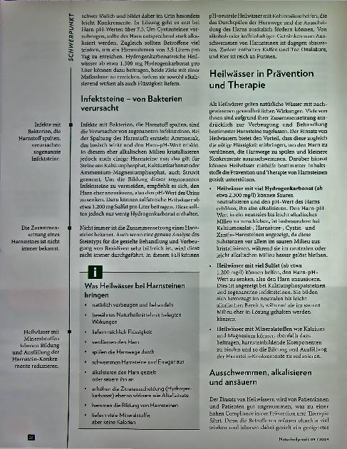 Vorschauseite 5: Wasser marsch! Heilwasser als Prävention bei Harnsteinen