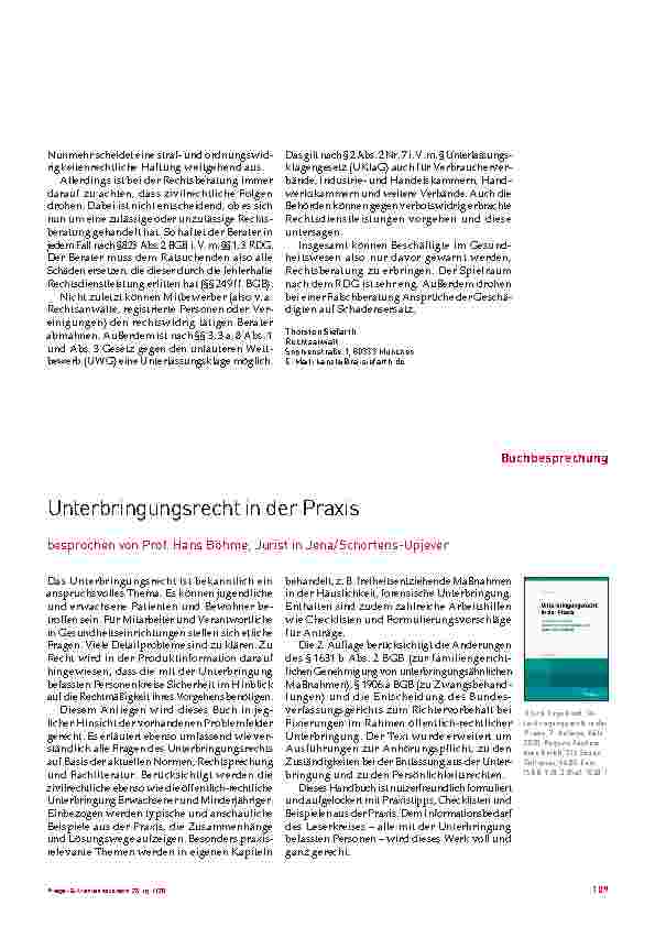 Vorschauseite 5: Rechtsberatung durch Beschäftigte im Gesundheitswesen