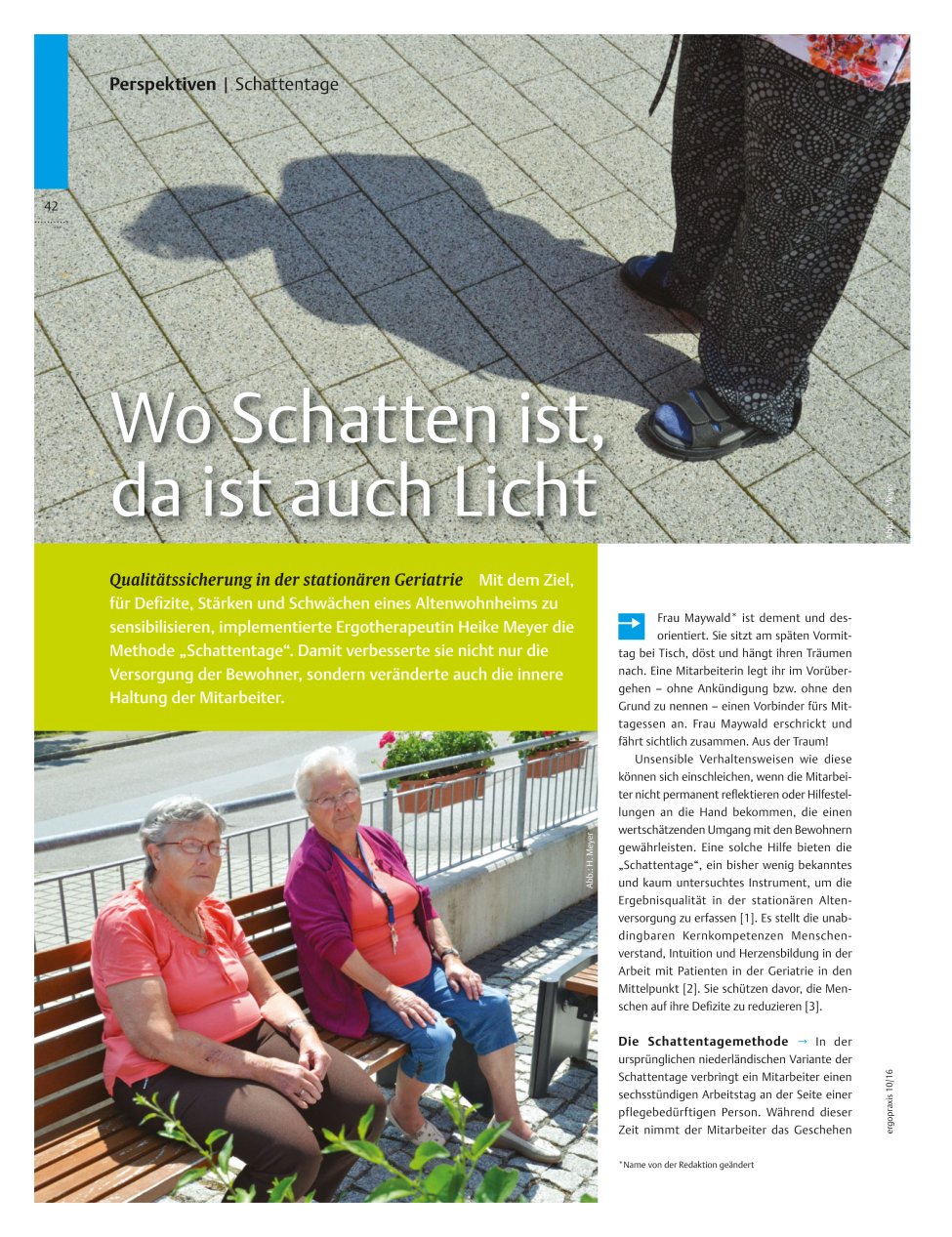Vorschauseite 1: Qualitätssicherung in der stationären Geriatrie ? Wo Schatten ist, da ist auch Licht