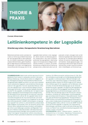 Vorschauseite 1: Leitlinienkompetenz in der Logopädie Orientierung nutzen, therapeutische Verantwortung übernehmen