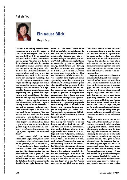 Vorschauseite 1: Ein neuer Blick