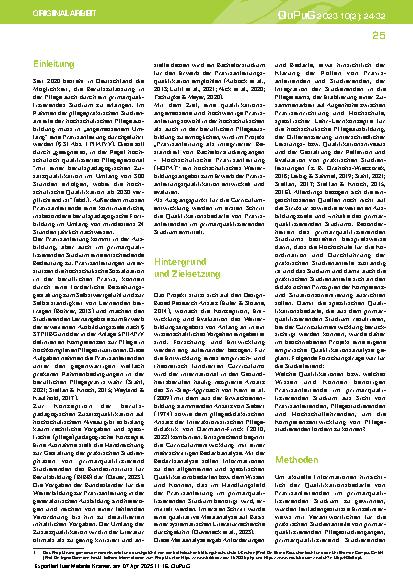 Vorschauseite 2: Qualifikationsbedarfe von Praxisanleitenden in primärqualifizierenden Studiengängen Eine qualitative Erhebung