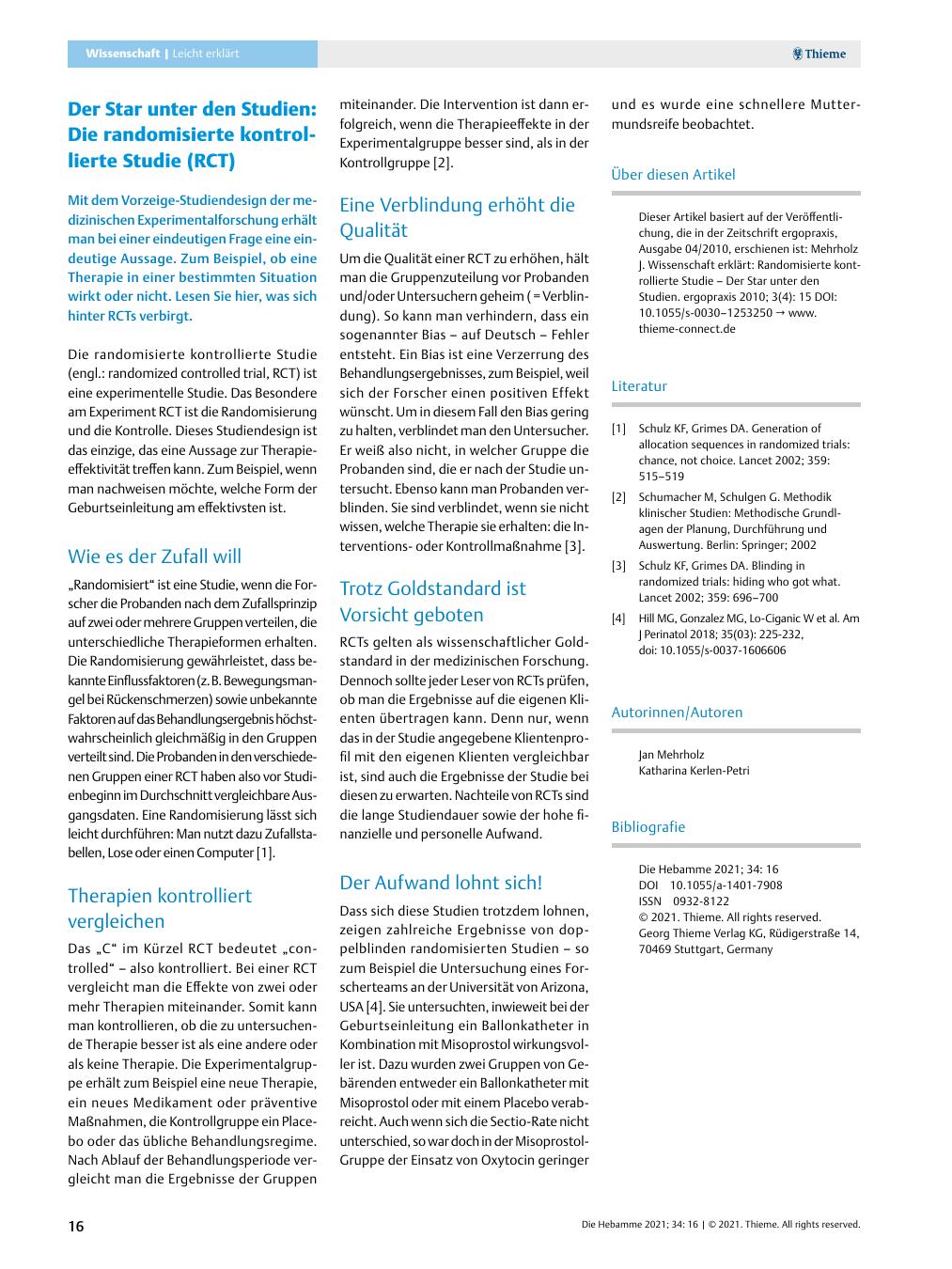 Vorschauseite 1: Der Star unter den Studien: Die randomisierte kontrollierte Studie (RCT)