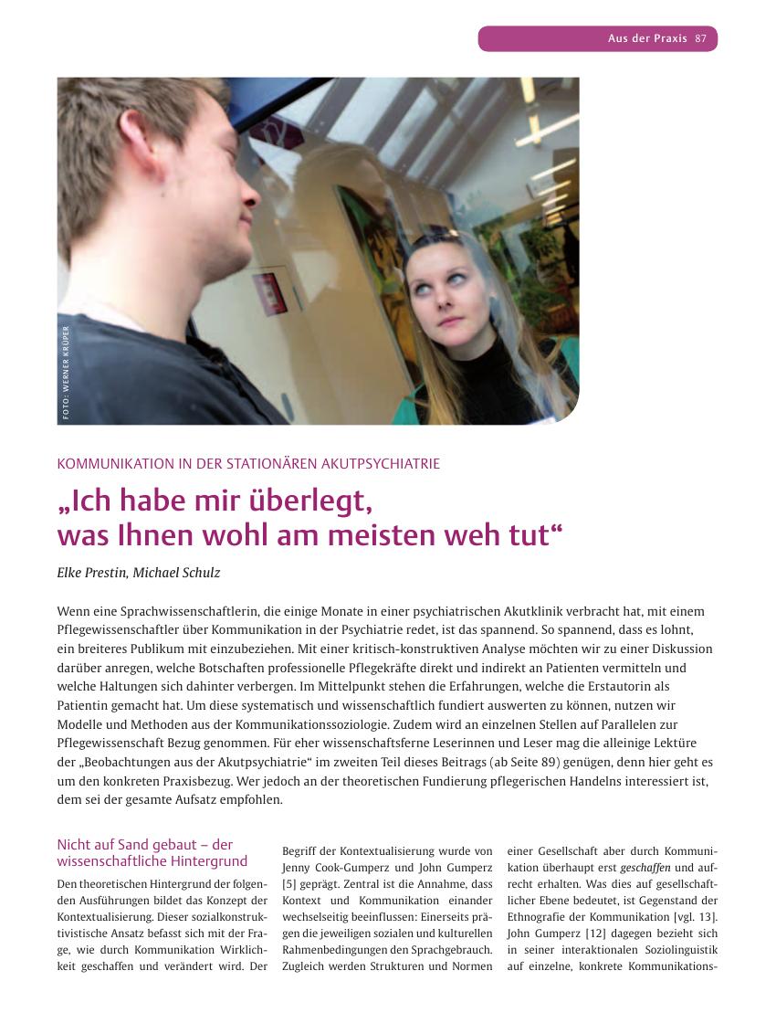 Vorschauseite 1: „Ich habe mir überlegt, was Ihnen wohl am meisten weh tut”
