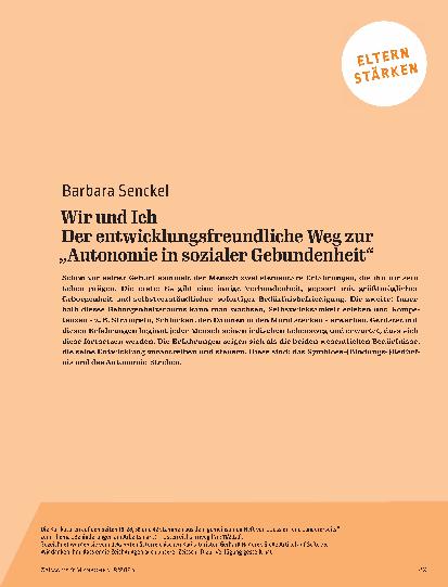 Vorschauseite 2: Wir und Ich: Der entwicklungsfreundliche Weg zur „Autonomie in sozialer Gebundenheit“