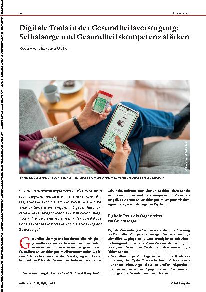 Vorschauseite 1: Digitale Tools in der Gesundheitsversorgung: Selbstsorge und Gesundheitskompetenz stärken