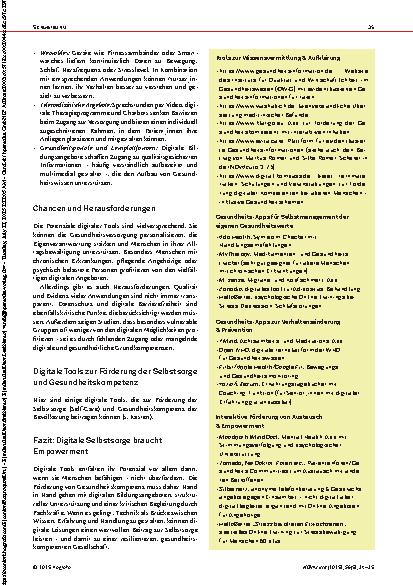 Vorschauseite 2: Digitale Tools in der Gesundheitsversorgung: Selbstsorge und Gesundheitskompetenz stärken