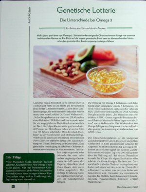 Vorschauseite 1: Genetische Lotterie Die Unterschiede bei Omega 3