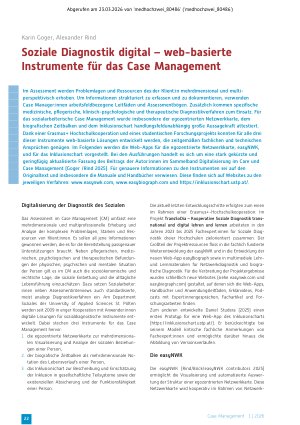 Vorschauseite 1: Soziale Diagnostik digital – web-basierte Instrumente für das Case Management