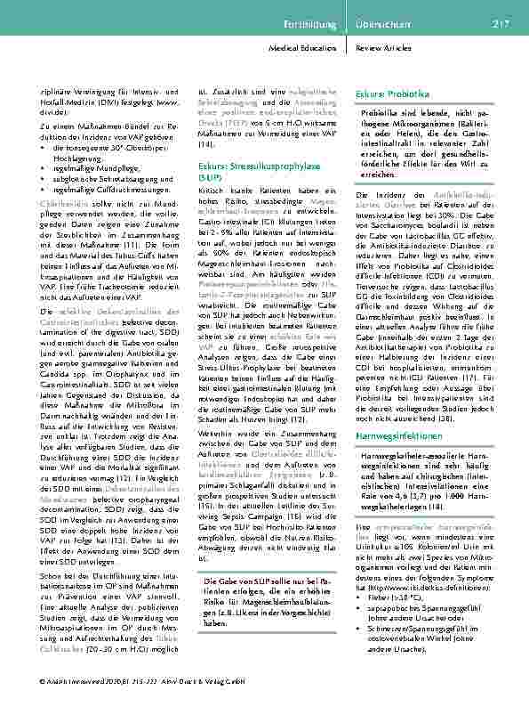 Vorschauseite 3: Nosokomiale Infektionen in der Intensivmedizin