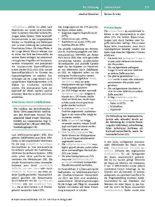 Vorschauseite 5: Nosokomiale Infektionen in der Intensivmedizin