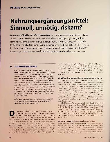 Vorschauseite 1: Nahrungsergänzungsmittel: Sinnvoll, unnötig, riskant?