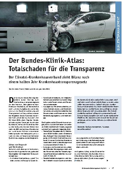 Vorschauseite 1: Der Bundes-Klinik-Atlas: Totalschaden für die Transparenz