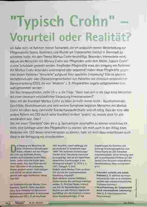 Vorschauseite 1: "Typisch Crohn" Vorurteil oder Realität?