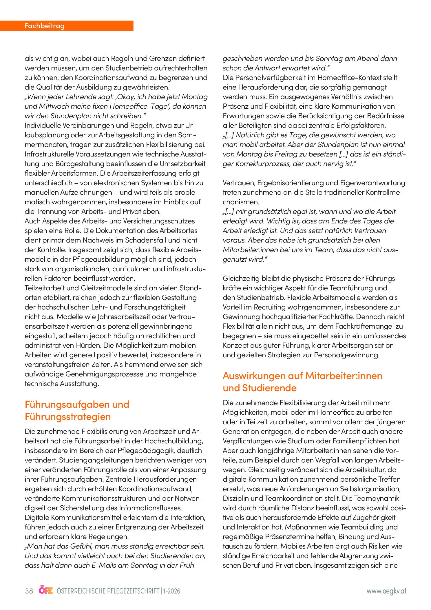 Vorschauseite 3: Flexible Arbeitsmodelle im Fachhochschulbereich