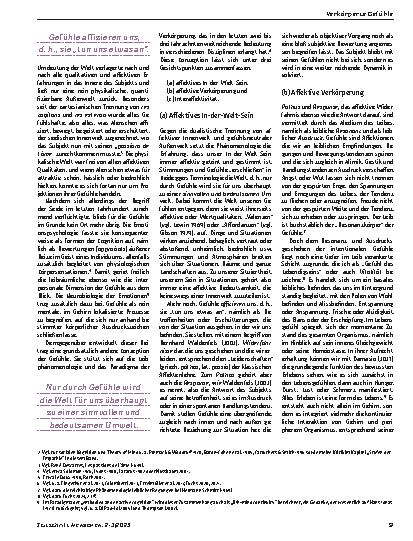 Vorschauseite 2: Verkörperte Gefühle Zur Phänomenologie von Affektivität und Interaffektivität