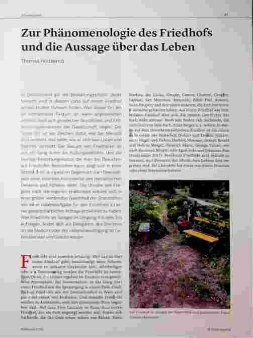 Vorschauseite 1: Zur Phänomenologie des Friedhofs und die Aussage über das Leben