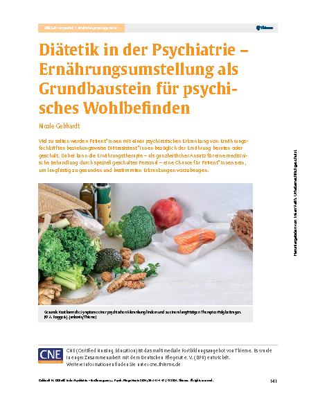 Vorschauseite 1: Diätetik in der Psychiatrie – Ernährungsumstellung als Grundbaustein für psychisches Wohlbefinden