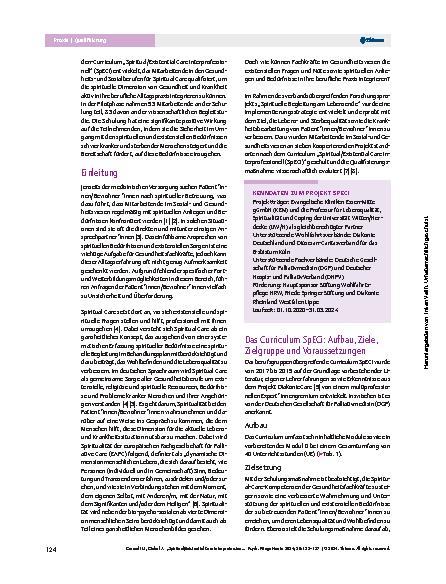 Vorschauseite 2: "Spiritual/Existential Care interprofessionell" – ein Schulungskonzept für Gesundheitsfachberufe