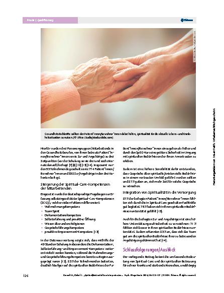 Vorschauseite 4: "Spiritual/Existential Care interprofessionell" – ein Schulungskonzept für Gesundheitsfachberufe