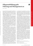 Vorschauseite 1: Pflegeausbildung geht Führung und Management an.