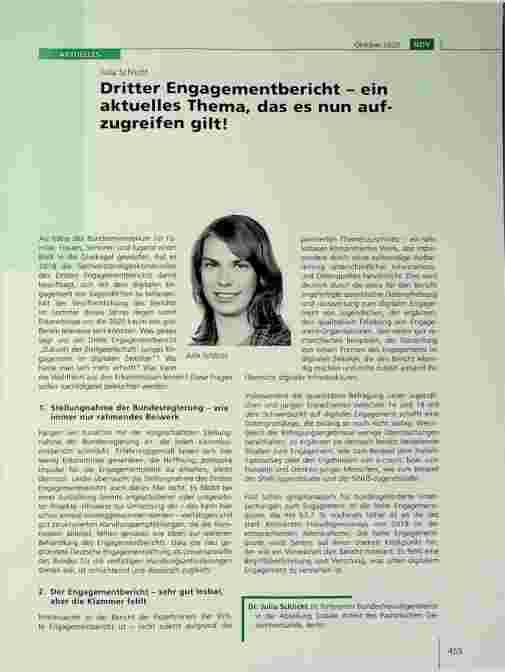 Vorschauseite 1: Dritter Engagementbericht - ein aktuelles Thema, das es nun aufzugreifen gilt!