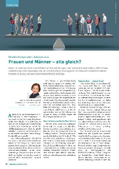 Vorschauseite 1: Geschlechtergerechter Arbeitsschutz: Frauen und Männer – alle gleich?