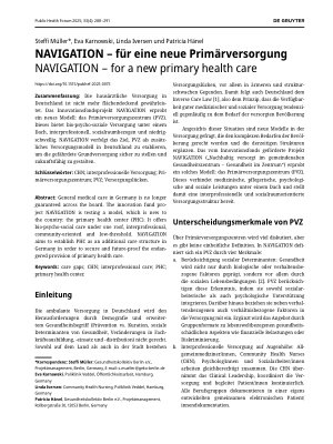 Vorschauseite 1: NAVIGATION – für eine neue Primärversorgung